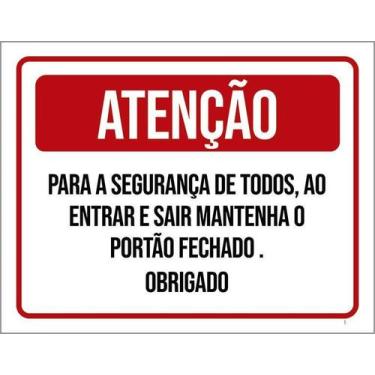 Imagem de Kit 10 Placa Acm Segurança Todos Vermelha Portão 18X23 - Sinalizo