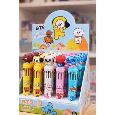 Imagem de Caixa Com 36 Canetas Coloridas Bts Fofas Infantil