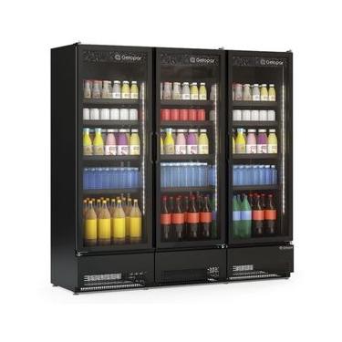 Imagem de Expositor Vertical 3 Portas GCVR1450CB All Black Gelopar 220V