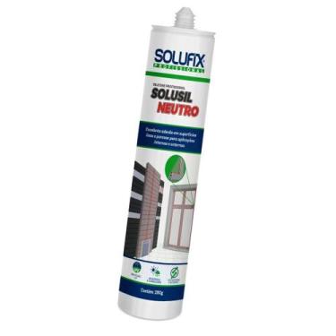 Imagem de Silicone Neutro Solusil Preto Pro Solufix Selante 280g Profissional, P