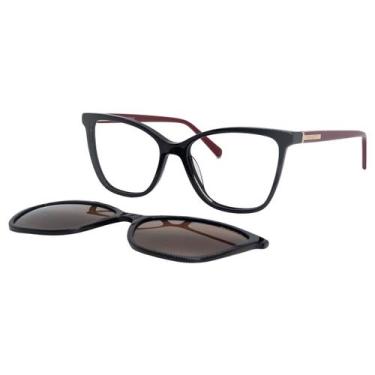Imagem de Armação de Óculos Bulget Bg7158 A04 Preto Brilho -, Preto, 54