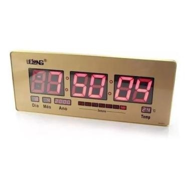 Imagem de Relógio Parede Mesa Led Digital Gigante Painel Data Temperatura 52Cm -