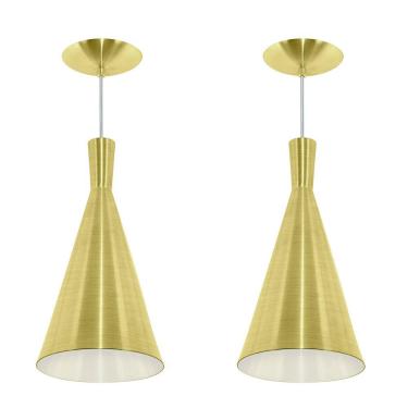 Imagem de Kit 2 Pendentes Tom Dixon Funil Corneta Dourado