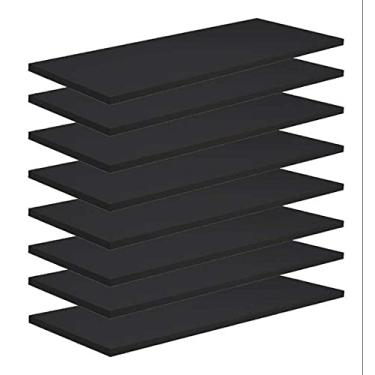 Imagem de Kit 10 Prateleiras 60x10 MDF Preto com Suporte Flutuante Invisível
