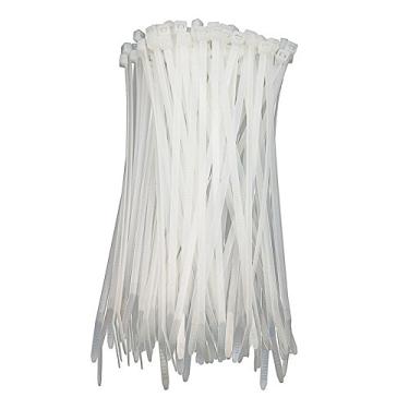 Imagem de HS Abraçadeiras transparentes de 15 cm pequenas (pacote com 100) 8 kg abraçadeiras de nylon brancas finas, fortes e duráveis