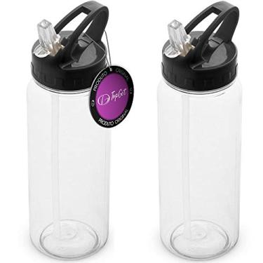 Imagem de Kit 2x Squeeze com Canudo Retrátil 610 ml Fun TopGet Preto