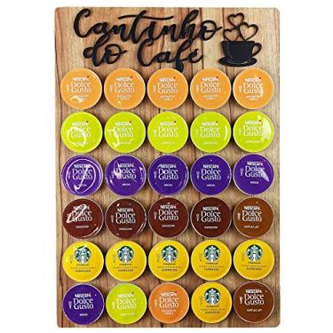 Imagem de Porta Cápsulas Café 30x40 - Nogueira - Cantinho do Café 30 Cápsulas