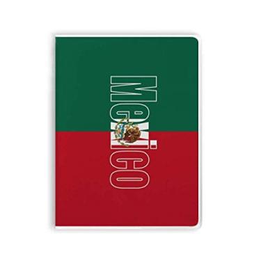 Imagem de Diário de capa macia com nome da bandeira do país do México Art Deco, presente moderno