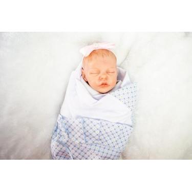 Imagem de Bebê Reborn Menina Corpo Tecido Recém Nascida - Mundo Azul E Rosa