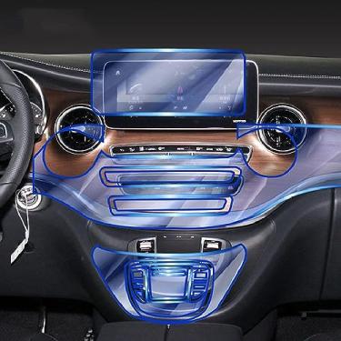 Imagem de LAVIYE interior do carro navegador GPS console central terno transparente PPF-TPU película protetora Filme anti-risco, para Mercedes Benz Class-V 2021-2023
