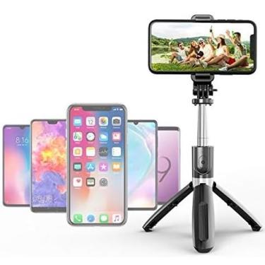 Imagem de Tripé de Self portatil com controle remoto, Bastão de self portatil c/controle remoto 70CM para iPhone 14, 13, 12, 11, Pro, Xs Max Xr X 8 7 Plus, Android,Xiomi, Smartphone em geral (Jair H Melo)