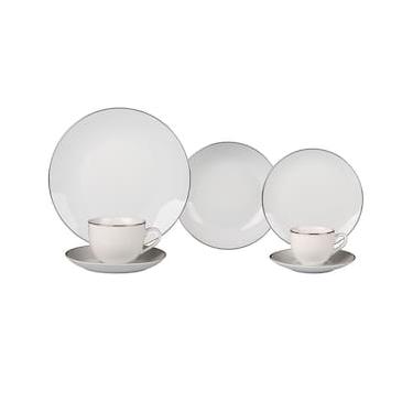 Imagem de Aparelho de Jantar 42 Peças L`Hermitage Silver em Porcelana - Branco/Prata