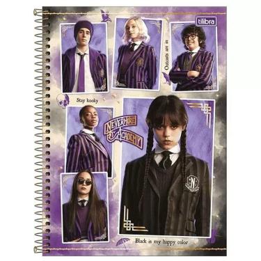 Imagem de Caderno Universitário Espiral Capa Dura 80 folhas - 1 matéria Turma: Wandinha