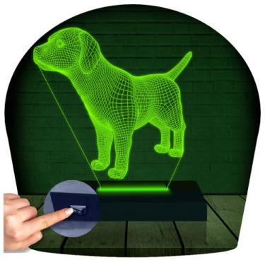 Imagem de Luminária Led Abajur  3D  Cachorro - Rb Criações