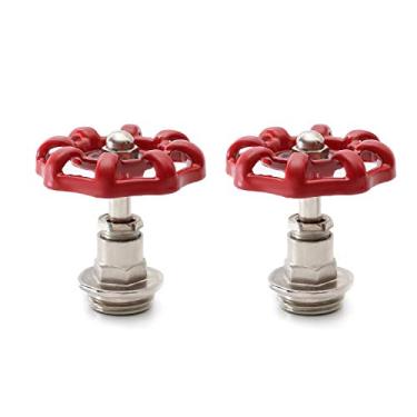 Imagem de Volante de plugue de tubo industrial vermelho, acessórios de tubulação decorativos antigos retrô para suporte de prateleira vintage Steam-punk DIY para decoração de tubos de encanamento (2, 1/2