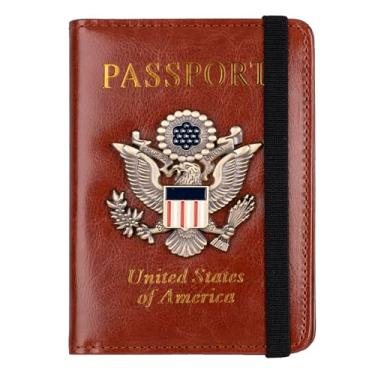 Imagem de TOURSUIT Conjunto de porta-cartões RFID para passaporte e vacina, capa com porta-documentos de viagem, organizador de carteira de passaporte de viagem feminina com compartimento protetor para cartão