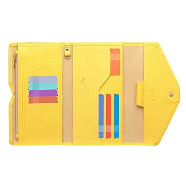 Imagem de ZOPPEN Carteira de viagem multiuso com bloqueio de RFID para passaporte Porta-cartão de vacina e passaporte, combo organizador de documentos com três dobras, essenciais para viagem, One Size, Casual