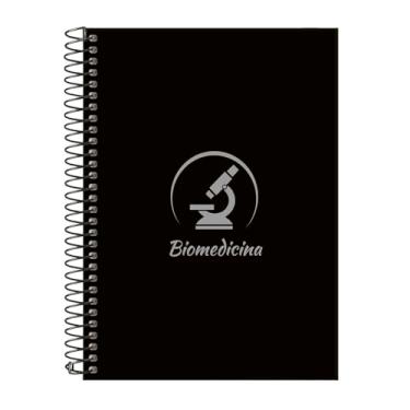 Imagem de Caderno Colegial 15 Matérias Profissões Biomedicina (Preto e Prata)