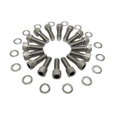 Imagem de Z Whip SBF BBF Kit de parafusos de cabeçote de escape de aço inoxidável 2.5 cm 3/8-16 parafusos e arruelas compatíveis com motores Ford Small & Big Block V8 260 289 302 351W 351C 352 390 428 429 460