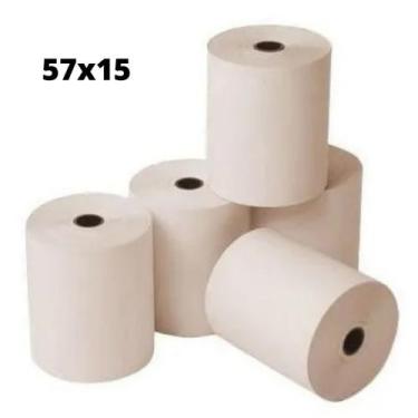 Imagem de Bobina Térmica 57x15 P/Máquina Cartão De Crédito Palha C/10 - DC Autom