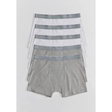 Imagem de Kit 5 Cuecas Boxer Com elástico Personalizado - Hering, XXG, Cinza