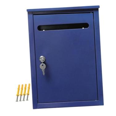 Imagem de Kuntesetty Caixa de de Sugestões com Trava de Parede para Escritório, Corredor, Portão de Entrada, Caixa de Correio Montada Na Parede com Fechadura com Ch, azul