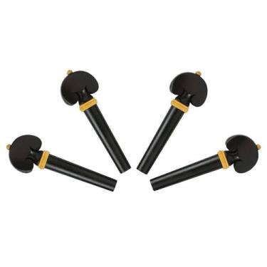 Imagem de Cravelhas de Violino 4/4 Ébano Coração 7mm Kit 4 Peças - Orquezz