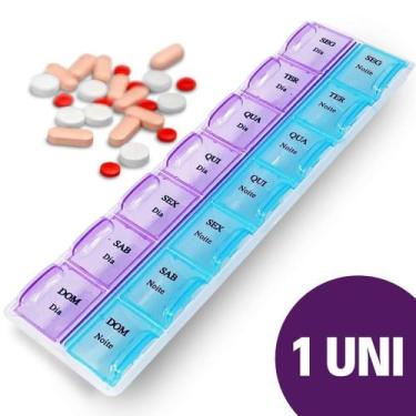 Imagem de Porta Comprimido Retangular Plástico Com 14 Compartimentos - Saz