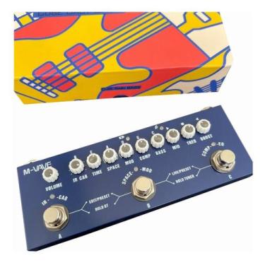 Imagem de Pedal Contra Baixo Portátil Multi Efeitos Simulação IR, M-Vave, Recarr