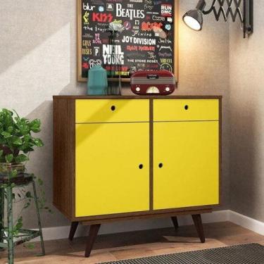 Imagem de Buffet Aparador 80cm 2 Portas 2 Gavetas Retrô 90 Olivar