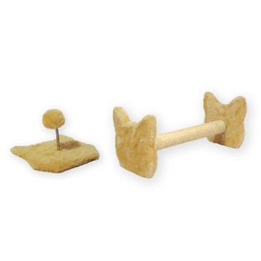 Imagem de KIT 2 Em 1 Arranhador Para Gato Sisal Poste Vertical Cara De Gato Mola