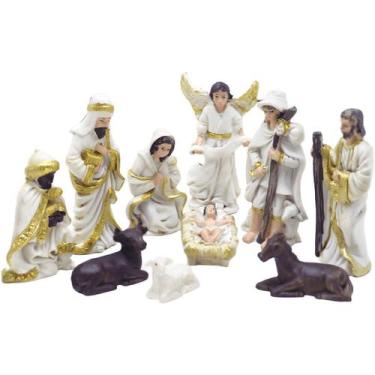 Imagem de Presépio Decoração Nascimento De Jesus Estatueta Com 10Pçs - Genérico