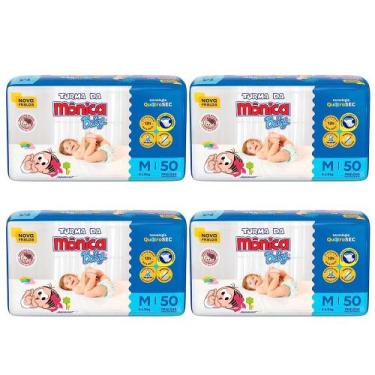 Imagem de fralda descartavel nova turma da monica tamanhos P-M-G-XG_XXG-kit 4 pa