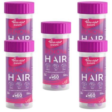 Imagem de 5 Auxilia No Crescimento Renova Hair - Cabelo, Pele E Unhas Com Biotin