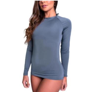 Imagem de Camisa Feminina Proteção Solar Uv+50 Camiseta Segunda Pele Térmica Pra