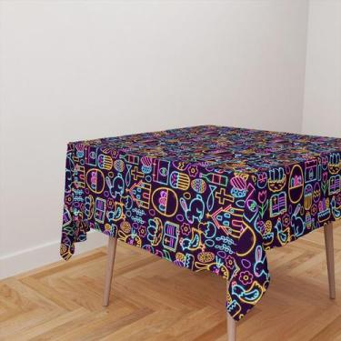 Imagem de Toalha De Mesa Quadrada 4 Lugares Tecido Oxford Páscoa Neon TL295 - 14