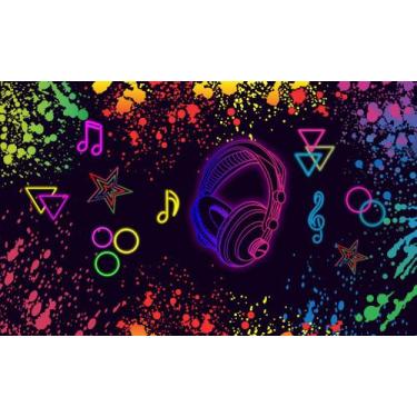 Imagem de Painel De Lona Arte Neon Musical - Fabrika de Festa, 300x200cm