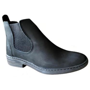 Imagem de Bota Estilo Chelsea Couro Nobuck Botina Cor Preta Marca Campolina Mode