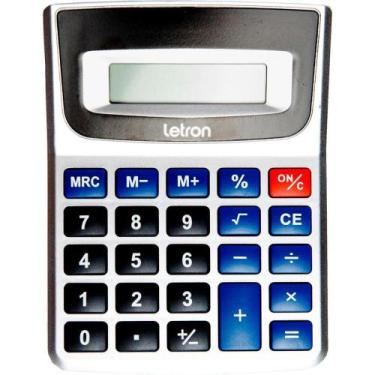 Imagem de Calculadora de Mesa 12 Dígitos Prata Duo com Bateria - Leonora