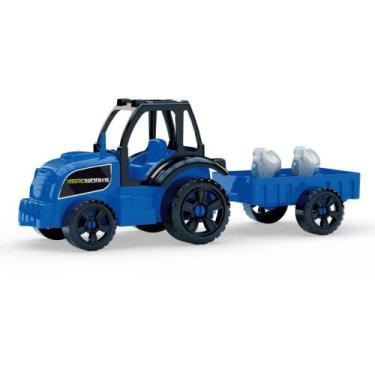 Imagem de Miniatura Trator Carreta AGRO WORKS II 33X12X13CM - Cores Sortidas - G