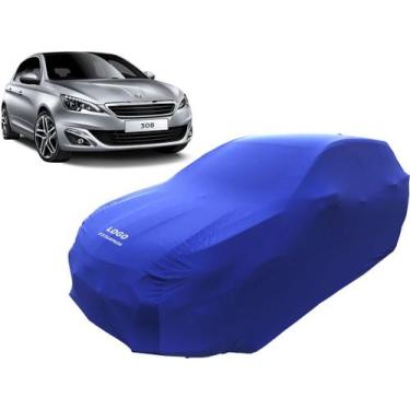 Imagem de Capa Automotiva Para Peugeot 308 Tecido Helanca Lycra - Mz, Azul