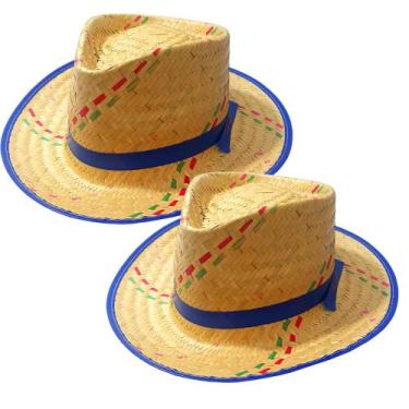 Imagem de Kit 2 Chapéu De Palha Grande Malandrinho Festa Junina - AHL Comércio
