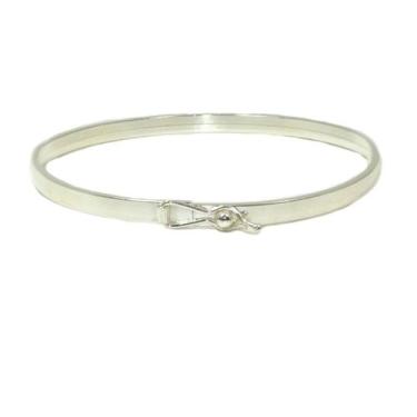 Imagem de Bracelete Feminino Prata 925 Oval Fio Quadrado - Lojas La&Ny, 18, Cinz