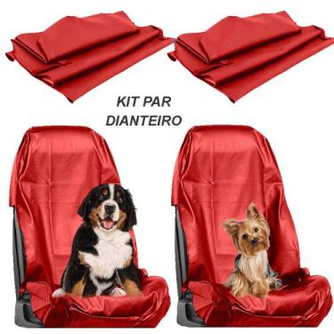 Imagem de Kit do Par Conjunto Dianteiro de Capas VERMELHA Protetor Carro Banco b