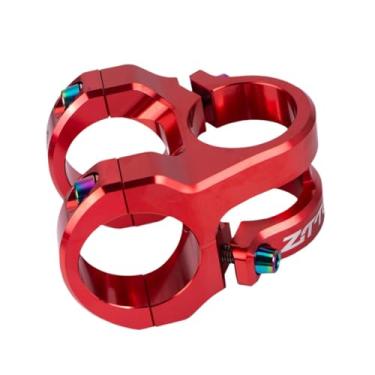 Imagem de Aymzbd Mesa de bicicleta de montanha, mesa de guidão curta, suporte de garfo dianteiro, mesa de bicicleta de substituição para ciclismo BMX, bicicletas de, Vermelho