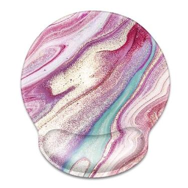 Imagem de WAVEYU Mouse pad ergonômico com suporte de pulso, mousepad de escritório com descanso de pulso, mouse pad para jogos de computador para laptop, tapete de mouse para alívio da dor com base de borracha