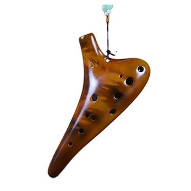 Imagem de Flauta de cerâmica de 12 furos alto C chave para iniciantes, ensino escolar, instrumento popular ocarina