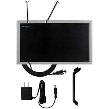 Imagem de Antena de TV interna de cristal amplificada Philips, longo alcance, digital, antena HDTV, compatível com Smart TV, 4K 1080P VHF UHF, cabo coaxial de 1,8 m, amplificador, amplificador de sinal, SDV3237N/27