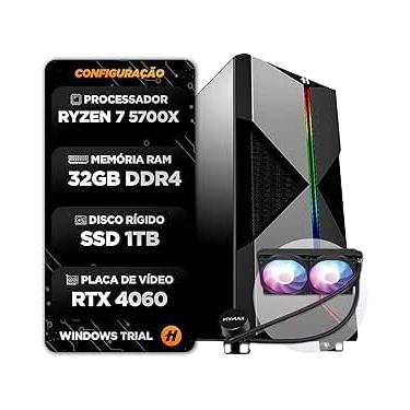 Imagem de PC GAMER HERTZ® RYZEN 7 5700X WATER COOLER 240MM 32GB SSD 1TB RTX 4060 8GB GABINETE GAMER PRIME