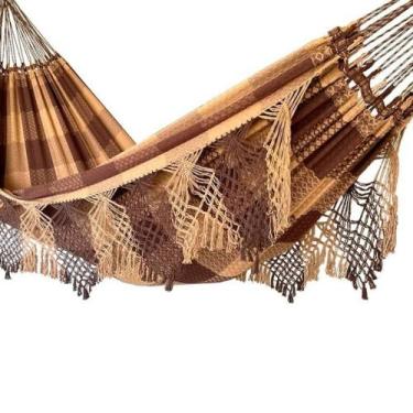 Imagem de Rede de descanso dormir casal luxo Reforçada suportar 300kg algodão gi